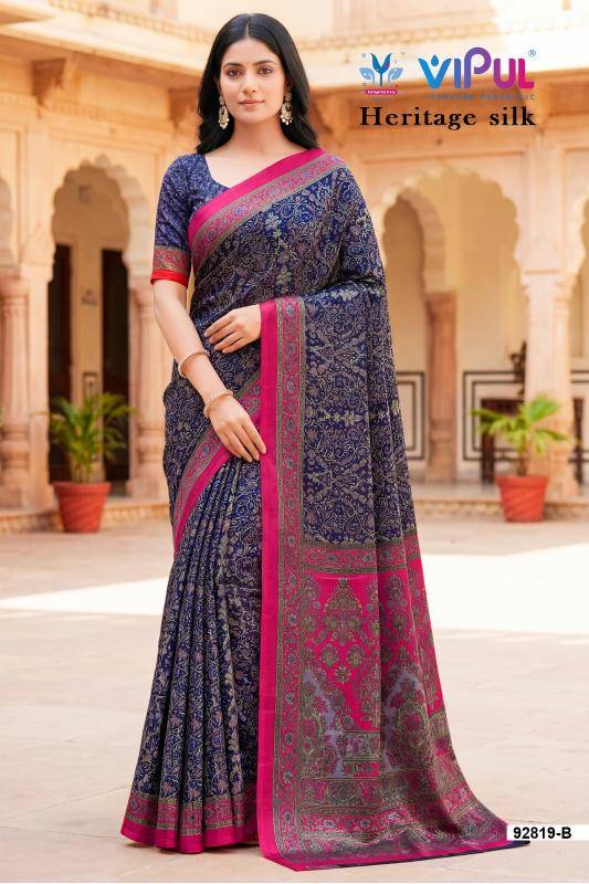 Vipul heritage silk Printed saree manufacturers in Kolkata